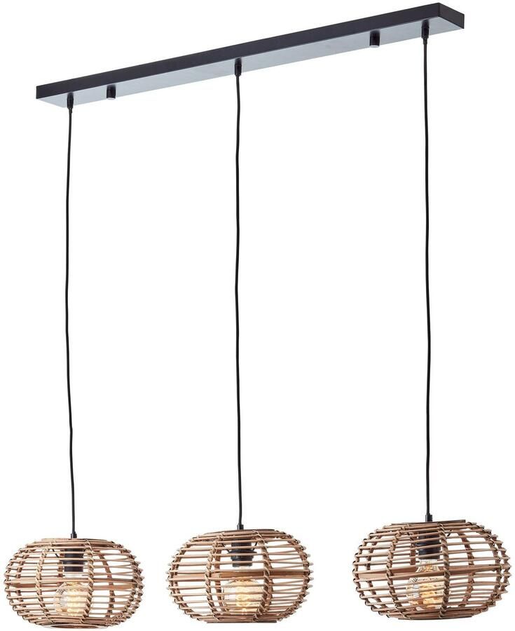 Brilliant Leuchten Hanglamp Woodball 3-vlamige bamboe hanglamp 3x e27 max. 40 w 142 cm x 111 cm (1 stuk)