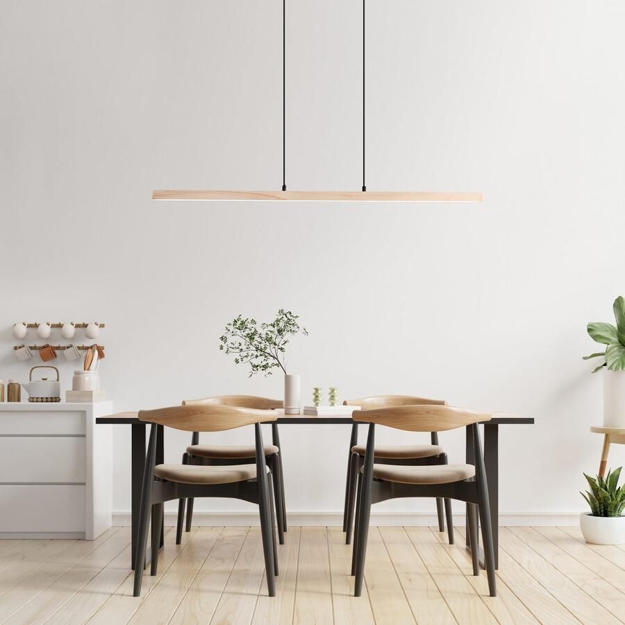 Brilliant Leuchten Led-hanglamp Arion van hout 150 cm hoogte 103 cm breedte 2400 lumen 3000 k (1 stuk)