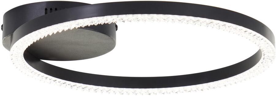 Brilliant Leuchten Led-plafondlamp AURELIA Kristaloptiek Ø 30 cm 1500 lm 4000 K metaal kunststof zwart (1 stuk)