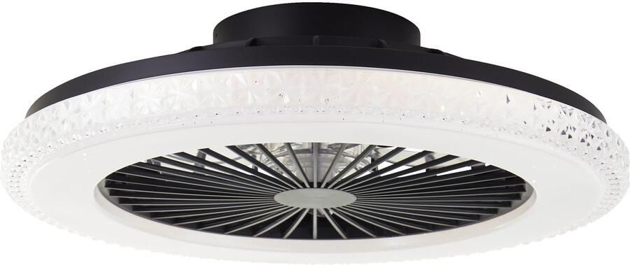 Brilliant Leuchten Led-plafondlamp Badria met ventilator 49 cm digitaal rgb 4700 lm dimbaar 3000-6500 k (1 stuk)