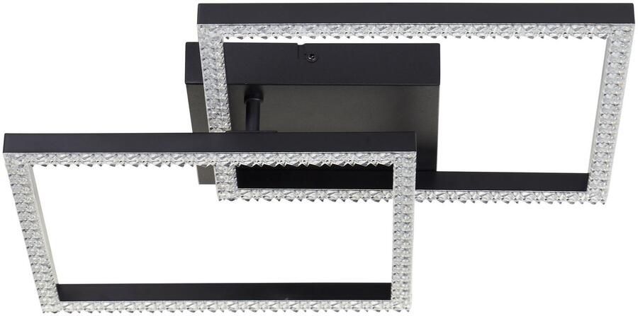 Brilliant Leuchten Led-plafondlamp Ranni 41 x 41 2700 lm 4000 k kristaloptiek draaibaar zwart (1 stuk)