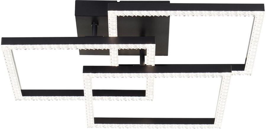 Brilliant Leuchten Led-plafondlamp Ranni 47 x 47 3900 lm 4000 k kristaloptiek draaibaar zwart (1 stuk)