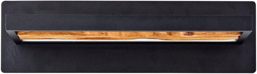 Brilliant Leuchten Led-wandlamp Chaumont Breedte 35 cm 930 lm Aluminium Metaal Hout zwart hout