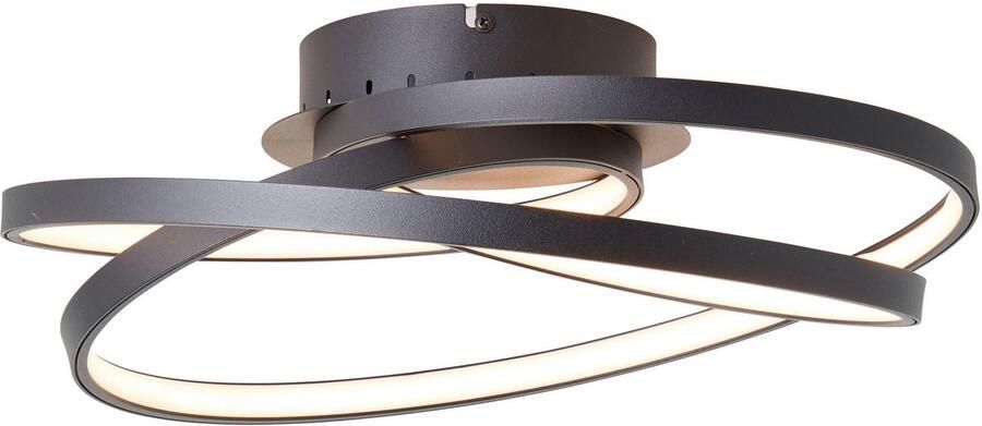 Brilliant Leuchten Plafondlamp Labyrint Ø 39 5 cm in elkaar grijpende cirkels metaal acryl (1 stuk)