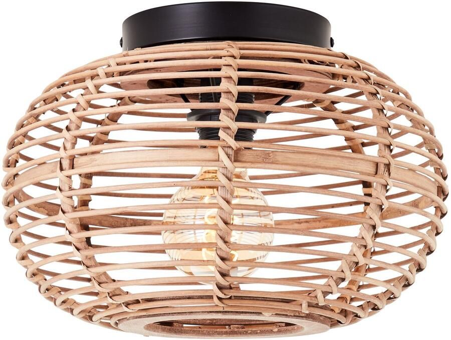 Brilliant Leuchten Plafondlamp Woodball met bamboe kap d 32 cm dimbaar e27 max. 40 w - Foto 3