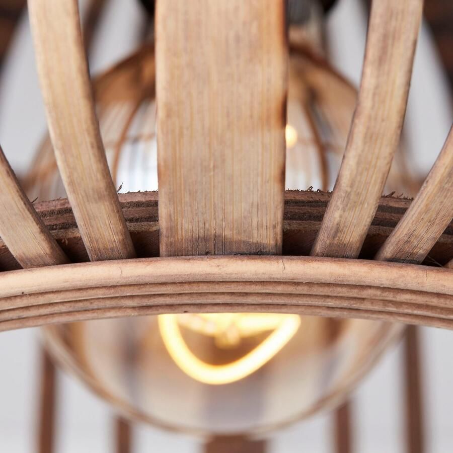 Brilliant Leuchten Plafondlamp Woodrow Bamboe Nature Style dimbaar Ø 32cm E27 fitting (1 stuk)