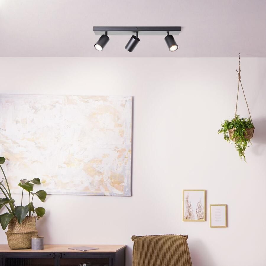 Brilliant Leuchten Plafondspot Jello kantelbaar b. 50 cm 3x345 lumen 3000 kelvin warmwit gu10 fitting (1 stuk)