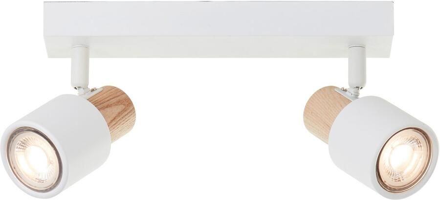 Brilliant Leuchten Plafondspot Pini 15 x 6 x 33 cm 2 x gu10 kantelbaar metaal hout (1 stuk)