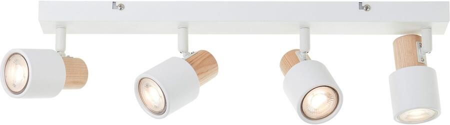 Brilliant Leuchten Plafondspot Pini 15 x 6 x 58 cm 4 x gu10 kantelbaar metaal hout (1 stuk)