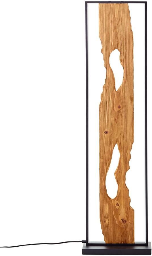 Brilliant Leuchten Staande ledlamp Chaumont Hoogte 120 cm 2300 lm aluminium metaal hout zwart hout