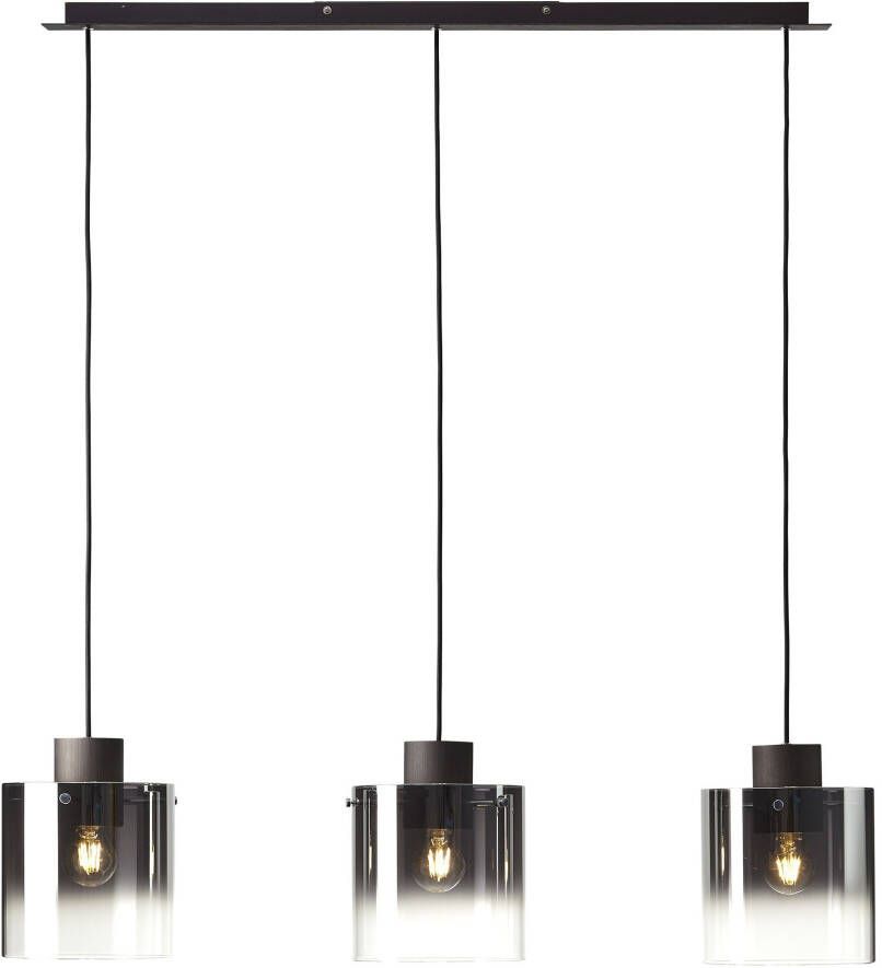Brilliant Leuchten Hanglamp BETH Hanglamp 3-lichts koffie rookglas glazen lamp (1 stuk)