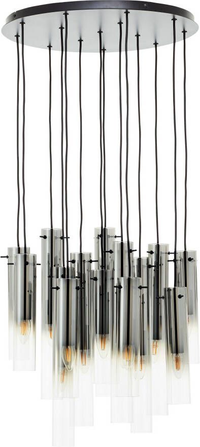 Brilliant Glasini Hanglamp 14-lichts Zwart Gerookt Glas