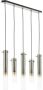 Brilliant Leuchten Hanglamp Glasini met rookglas 199 cm hoogte 95 cm breed 5 x e14 zwart (1 stuk) - Thumbnail 1