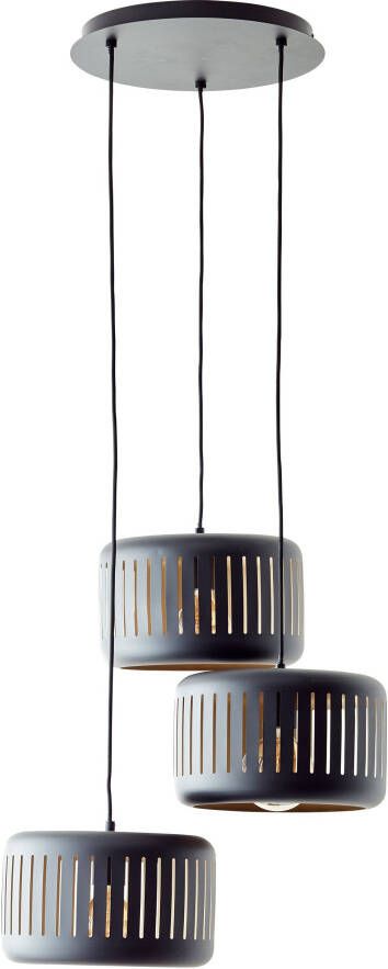 Brilliant Hanglamp Tyas Zwart Goud ⌀52cm 3xe27