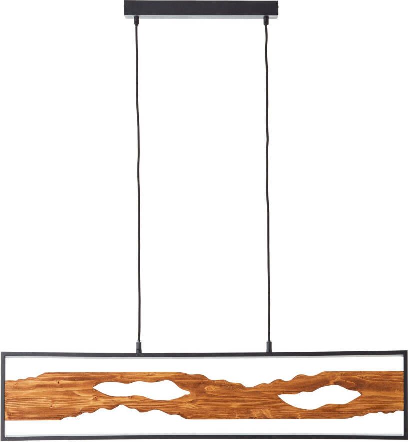 Brilliant Hanglamp Chaumont Zwart Hout 20w