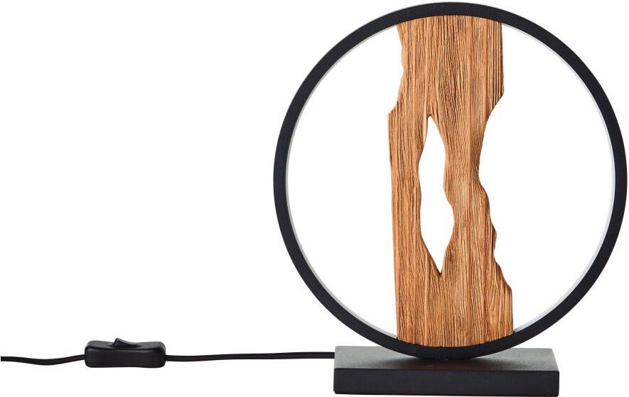 Brilliant Leuchten Led-tafellamp Chaumont Hoogte 28 cm 850 lm aluminium metaal hout zwart hout