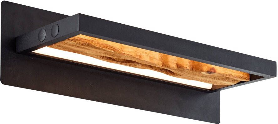 Brilliant Leuchten Led-wandlamp Chaumont Breedte 35 cm 930 lm Aluminium Metaal Hout zwart hout