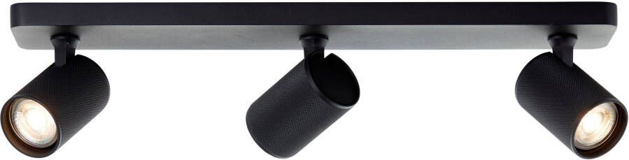 Brilliant Leuchten Plafondspot Marty Spotbalk schwenkbaar 12x53x9 cm GU10 345lm 3000K metaal zwart (1 stuk)