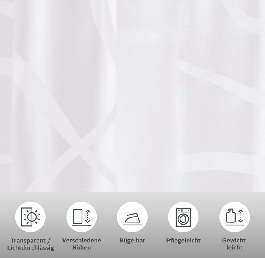 Bruno Banani Gordijn Tilo transparant etskant geweven verschillende maten (1 stuk)