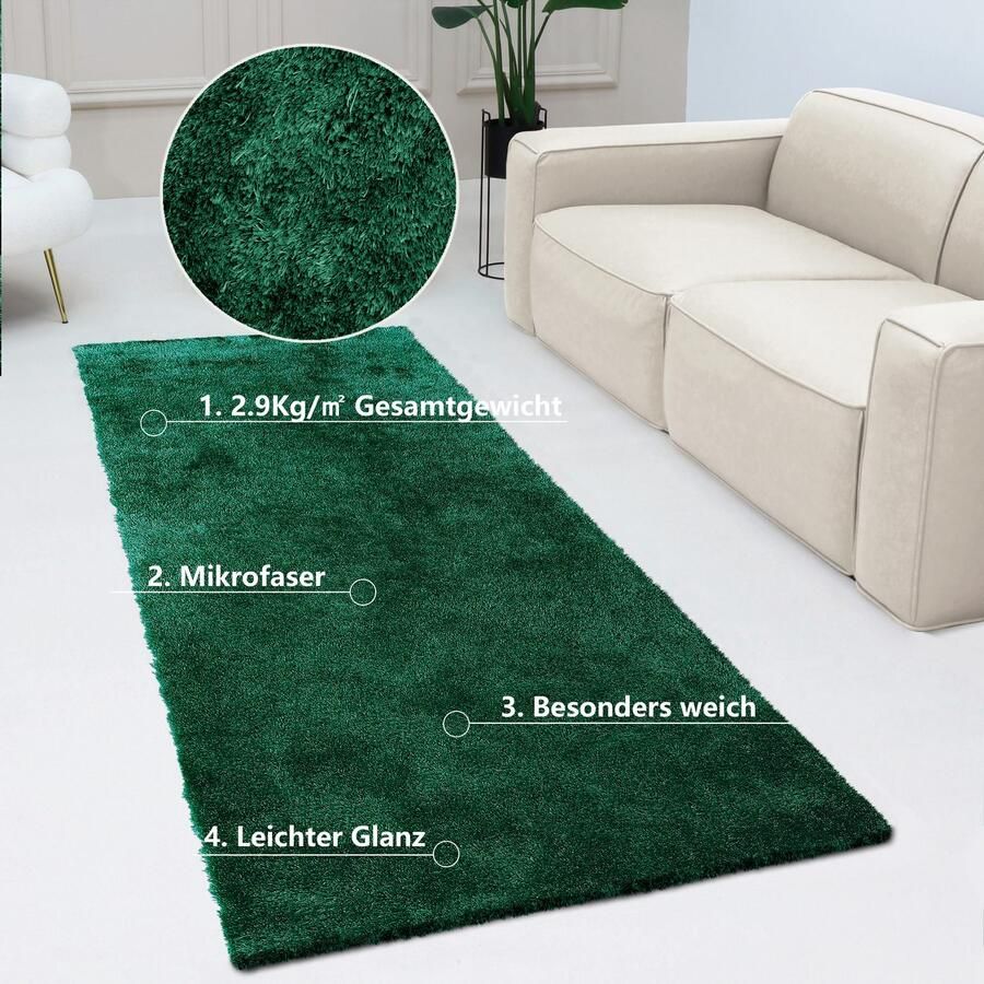 Bruno Banani Hoogpolige loper Dana tapijt klantenfavoriet Loper uni zacht microvezel hal entree woonkamer slaapkamer