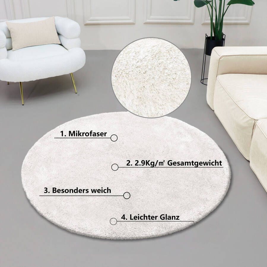 Bruno Banani Hoogpolig vloerkleed Dana tapijt klantenfavoriet unikleur microvezel vloerkleden woonkamer slaapkamer eetkamer