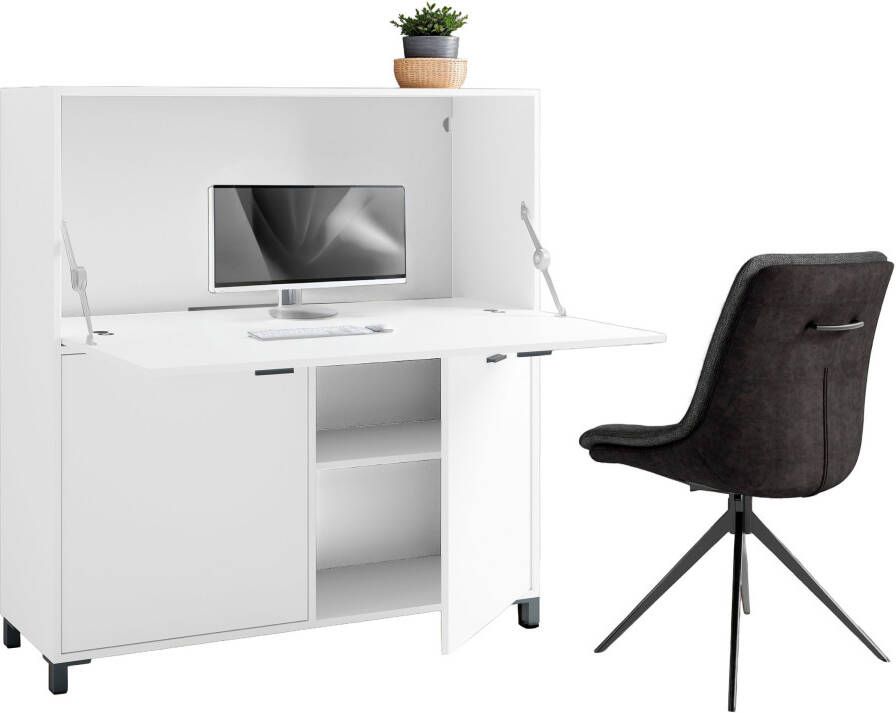 ByLIVING Secretaire Montana ruimtebesparende werkoplossing met veel opbergruimte breedte 120 cm