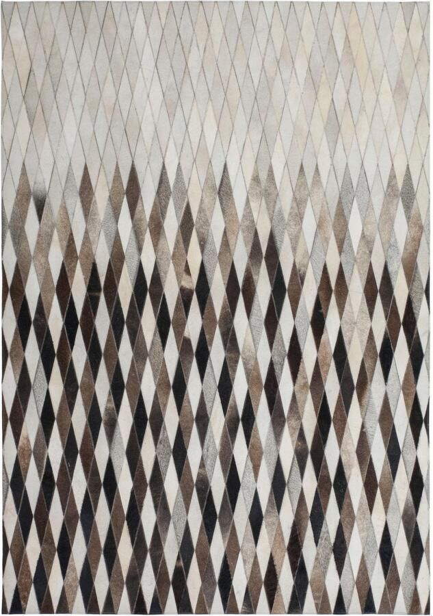 Kayoom Vachtvloerkleed Lavish 510 Patchwork echt leer bont woonkamer