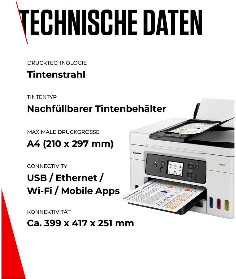 Canon All-in-oneprinter MAXIFY GX4050 4-in-1 inkjet-multifunctionele printer met adf lage afdrukkosten