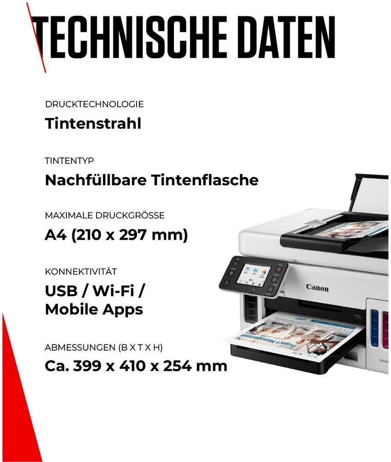 Canon Inkjetprinter MAXIFY GX6050 3-in-1 inkjet-multifunctionele printer met adf + lage afdrukkosten