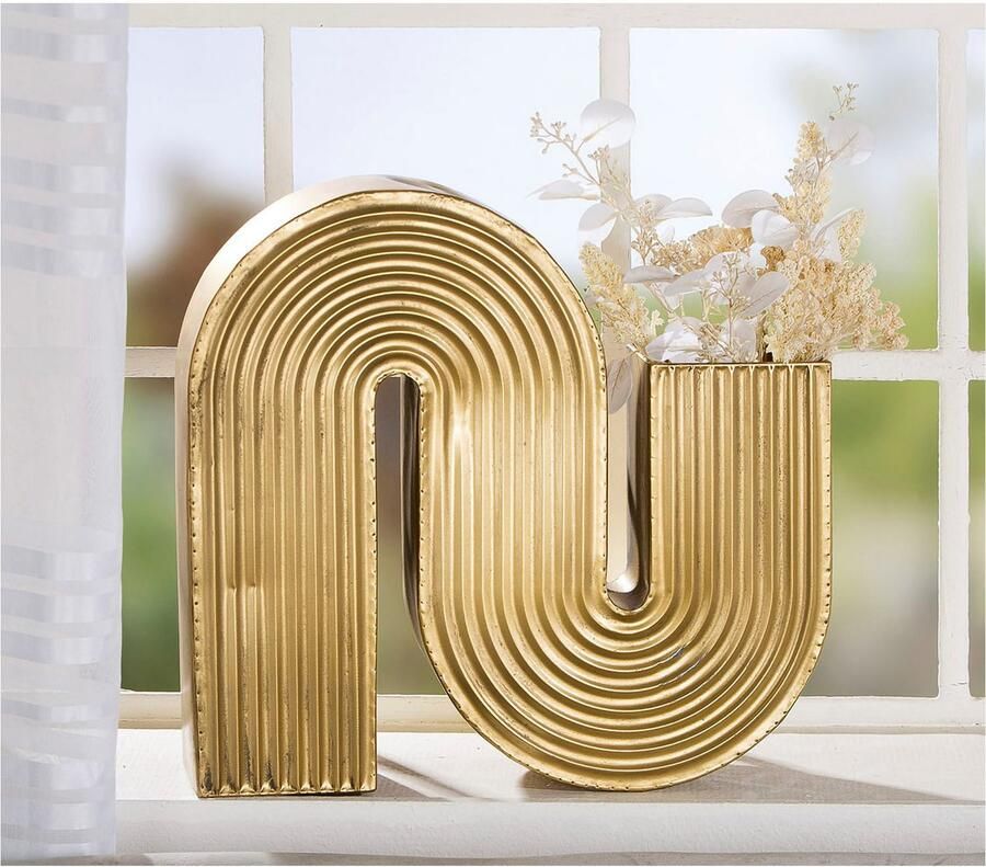 Casablanca by Gilde Siervaas Vaas Cancun hoogte ca. 42 50 cm uit metaal niet waterdicht alleen voor decoratieve doeleinden geschikt (1 stuk)