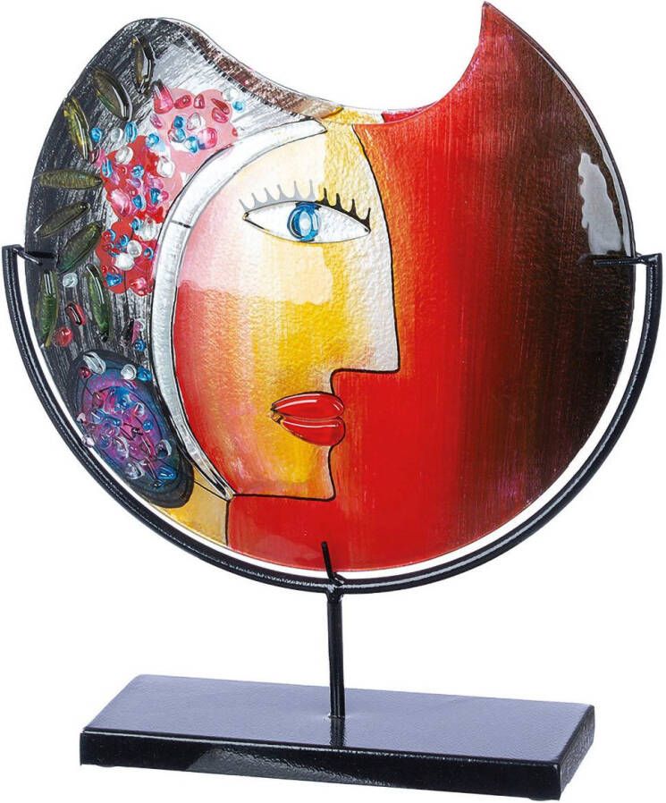 Casablanca by Gilde Siervaas Glasart decoratieve vaas Gezicht "Cloe" hoogte ca. 48 cm (1 stuk)