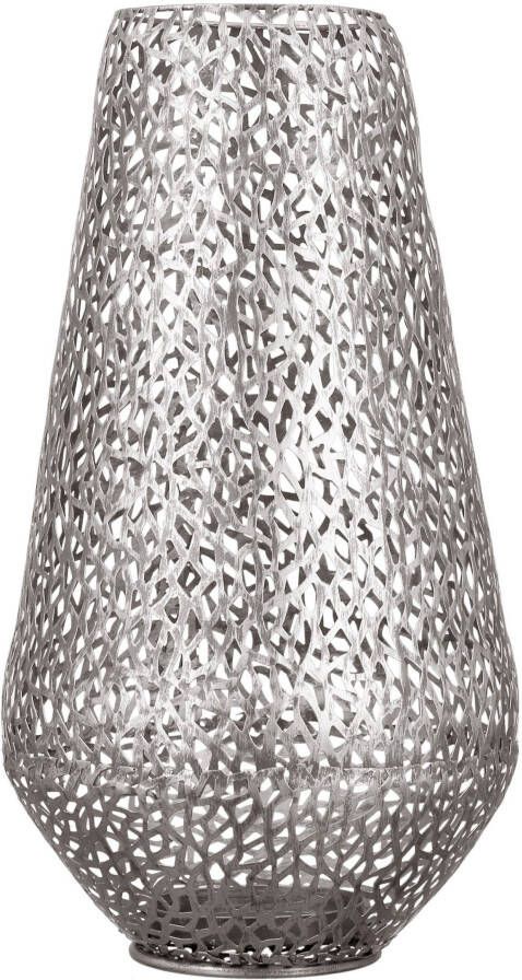 Vloerlantaarn Purley metaal antiek zilver tafeldecoratie hoogte 46 Ø 25 cm