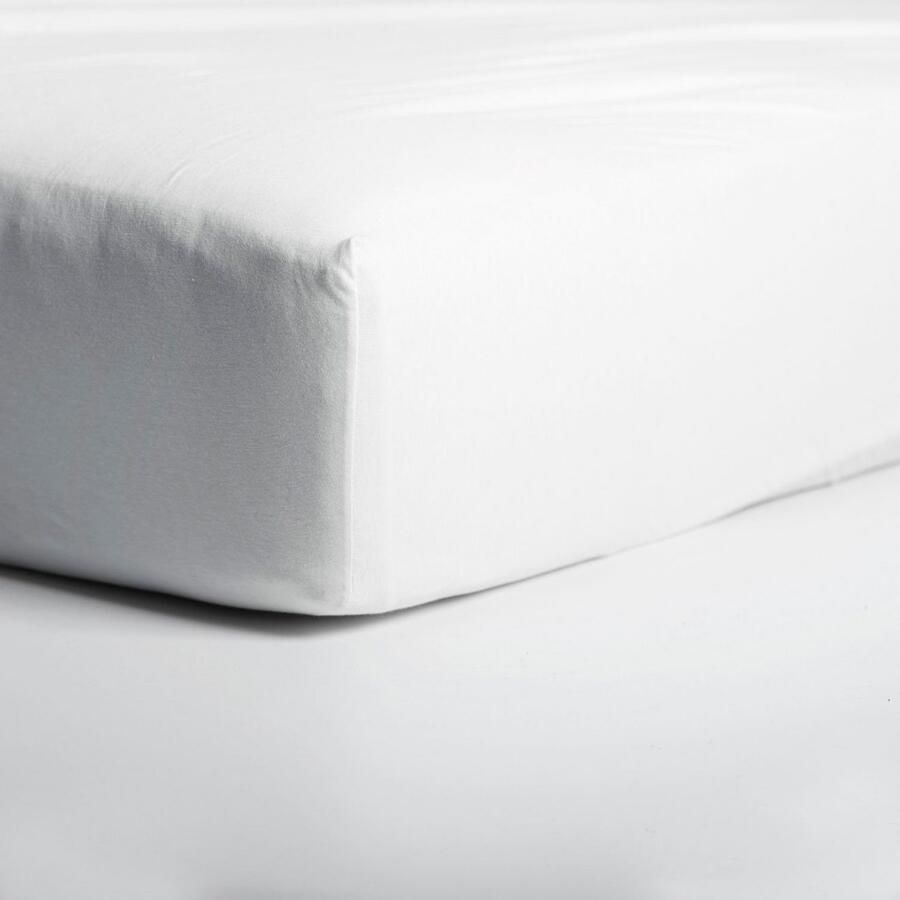Cinderella Dubbel Jersey Hoeslaken 1 persoons Ook Geschikt voor Boxspring 80 90x210 220 & 100x200 tot 25 cm Wit - Foto 2