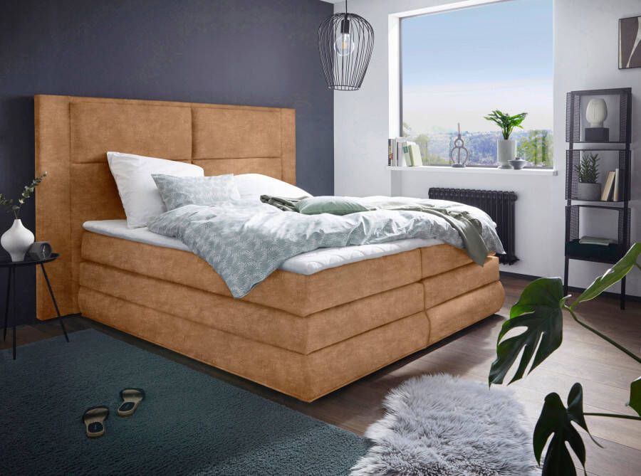 COLLECTION AB Boxspring Copenhagen inclusief bedkist topmatras naar keuze met ledverlichting