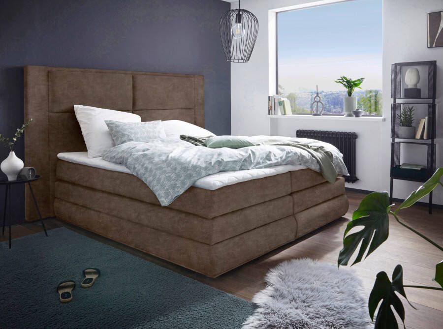 COLLECTION AB Boxspring Copenhagen inclusief bedkist topmatras naar keuze met ledverlichting