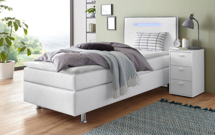 COLLECTION AB Boxspring London inclusief topper en kussens met LED-verlichting Boxspringbed verkrijgbaar in 90cmx200cm 140cmx200cm & 180cmx200cm