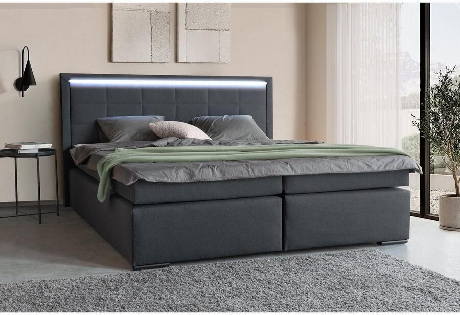 COLLECTION AB Boxspring 30 jaar jubileummodel Athena in h2 h3 & h4 naar keuze met ledstrip