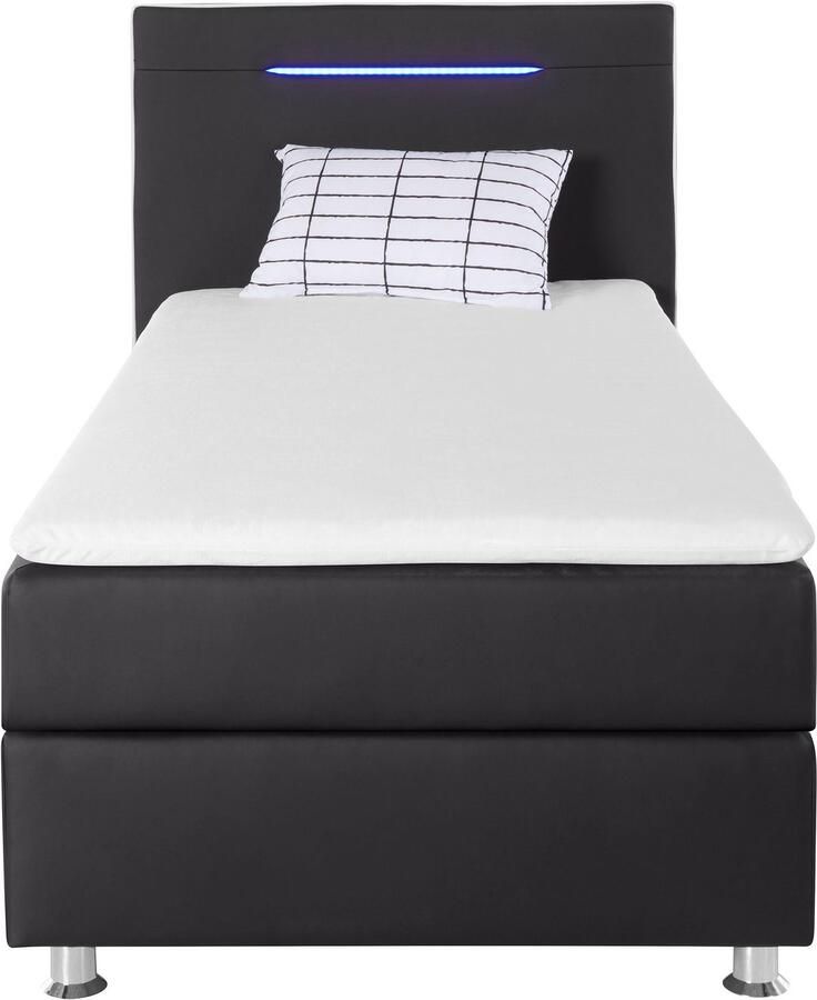 COLLECTION AB Boxspring London inclusief topper en kussens met LED-verlichting Boxspringbed verkrijgbaar in 90cmx200cm 140cmx200cm & 180cmx200cm