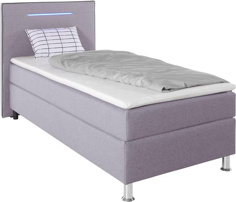 COLLECTION AB Boxspring London inclusief topper en kussens met LED-verlichting Boxspringbed verkrijgbaar in 90cmx200cm 140cmx200cm & 180cmx200cm