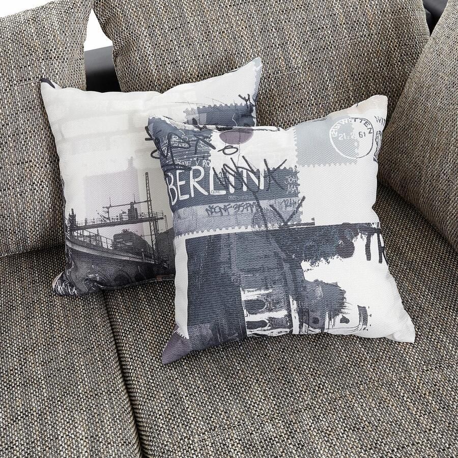 COLLECTION AB Hoekbank John L-vorm met bedfunctie bedlade en geïntegreerd rek