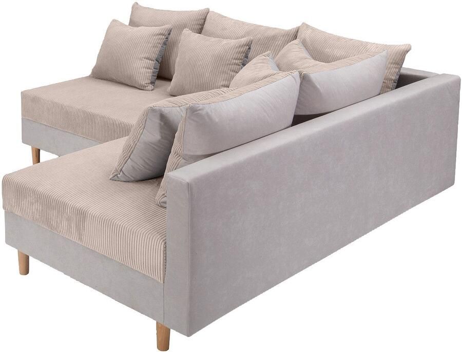 COLLECTION AB Hoekbank L-model Hoekbank ottomane aan de rechterzijde monteerbaar comfortabele Bonnell-pocketvering
