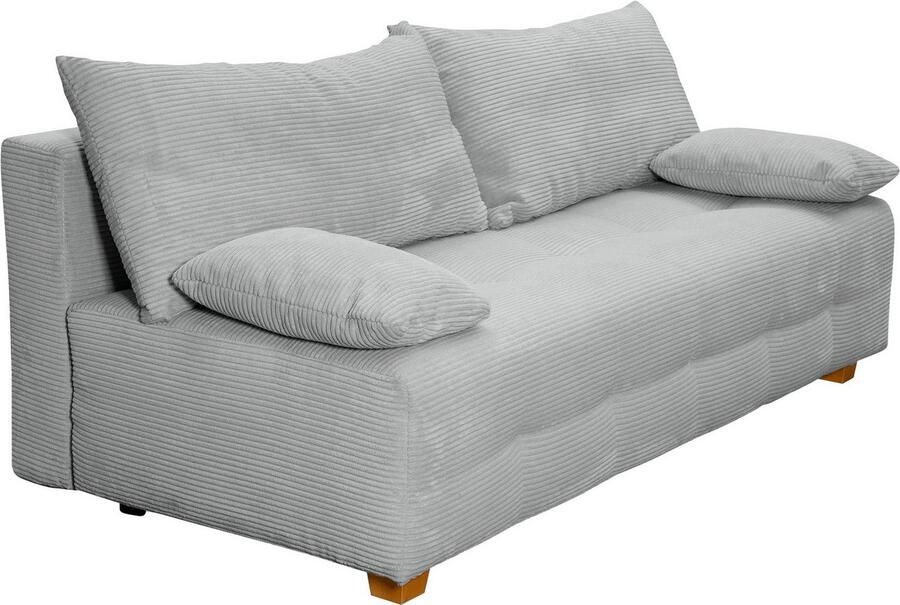 COLLECTION AB Slaapbank Bella B: 196 cm ligvlak 145x196 cm met bedfunctie bedlade & 2 armleuningkussens vering