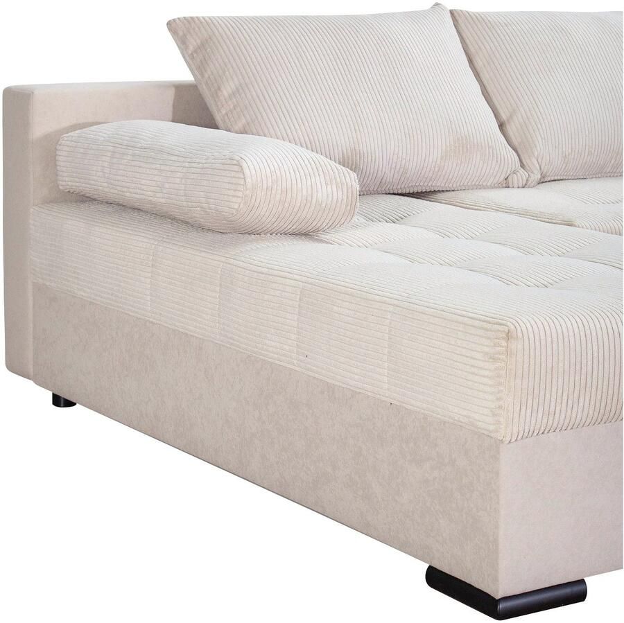 COLLECTION AB Zithoek Josy U-vorm B: 269 cm met bedfunctie & bedlade vering