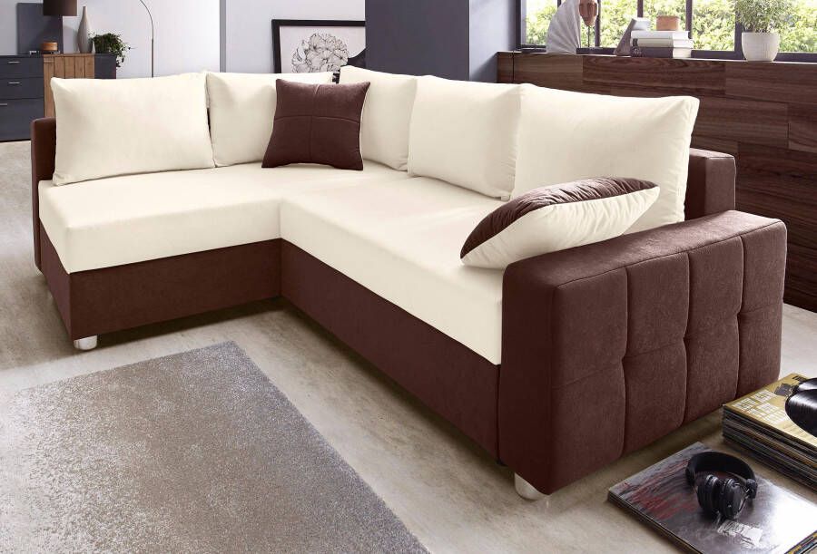 COLLECTION AB Hoekbank Parma L-vorm met slaapfunctie en binnenvering