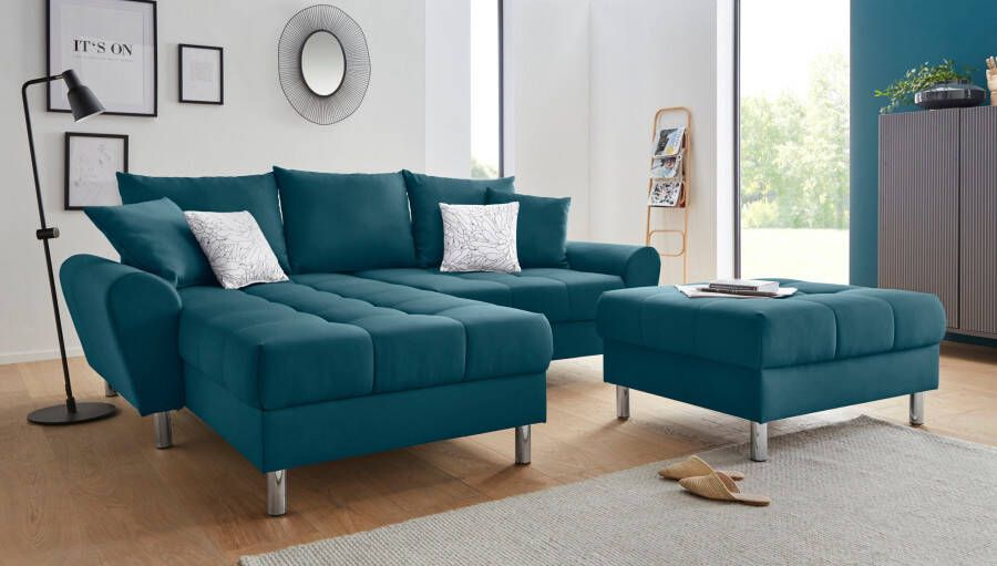 COLLECTION AB Hoekbank Rada L-vorm inclusief hocker slaapfunctie en binnenvering