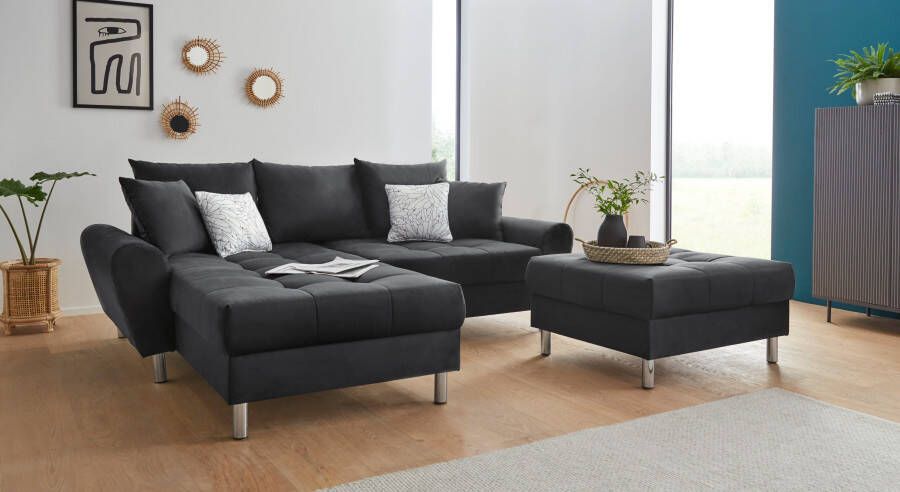 COLLECTION AB Hoekbank Rada L-vorm inclusief hocker slaapfunctie en binnenvering