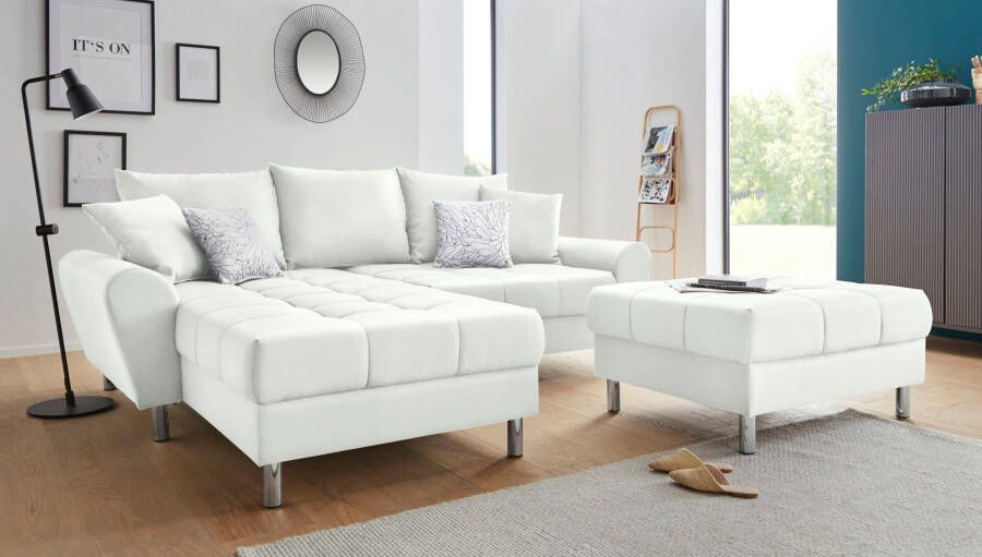 COLLECTION AB Hoekbank Rada L-vorm inclusief hocker slaapfunctie en binnenvering