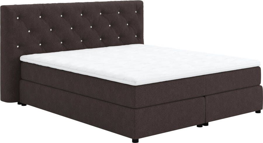 COTTA Boxspring Castlerock met strass-steentjes in het hoofdeinde incl. topper