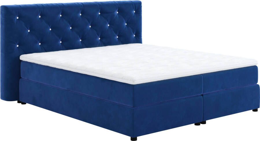 COTTA Boxspring Castlerock met strass-steentjes in het hoofdeinde incl. topper