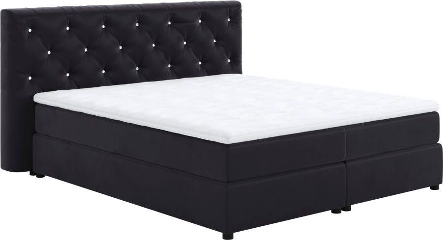 COTTA Boxspring Castlerock met strass-steentjes in het hoofdeinde incl. topper